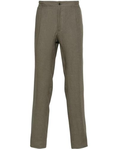 Kiton Linen Tailored Trousers - Grey