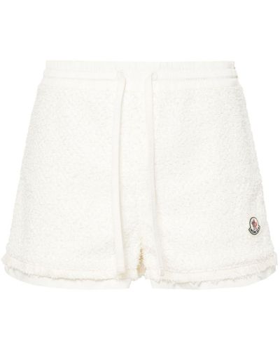 Moncler Tweed-Shorts mit Logo-Patch - Weiß