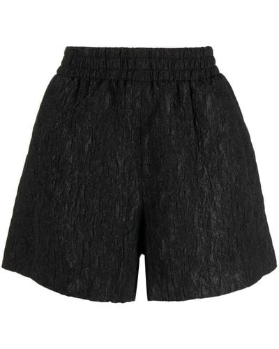 B+ AB Elasticated-waistband Textured Shorts - Black