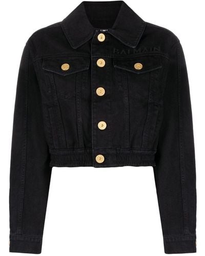 Balmain デニムシャツジャケット - ブラック