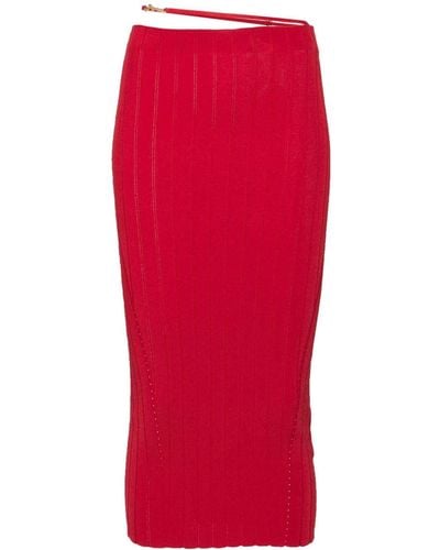 Jacquemus La Jupe Knitted Skirt - Red