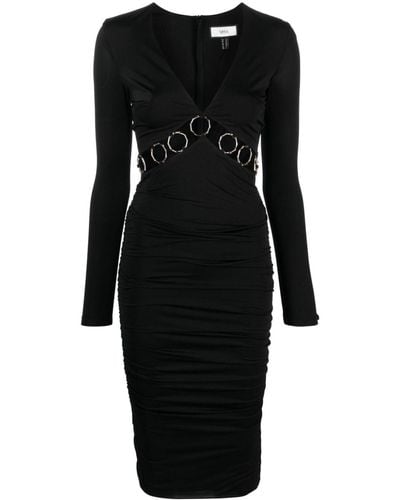 Nissa Cut Out-detail Midi Dress - Black
