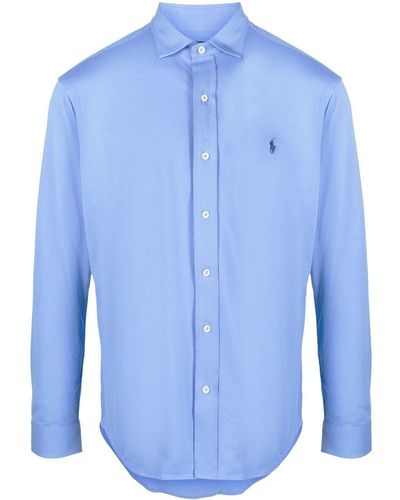 Polo Ralph Lauren Overhemd Met Geborduurd Logo - Blauw