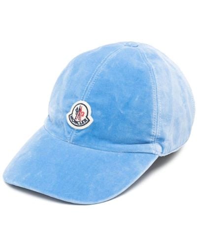 Moncler Logo-appliqué Cotton Baseball Cap - Blue