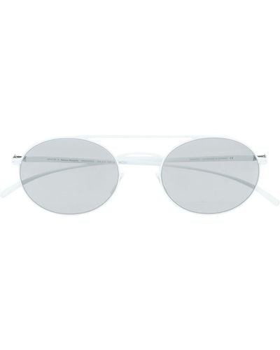 Mykita X Maison Margiela lunettes de soleil à monture pilote - Blanc