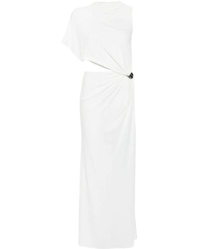 Courreges Asymmetric Crepe Maxi Dress - White