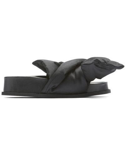 N°21 Bow Silk-satin Platform Sandals - Black