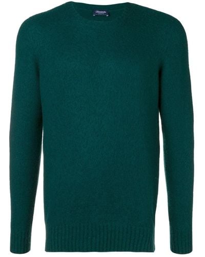 Drumohr Crew Neck Brushed Jumper - Green