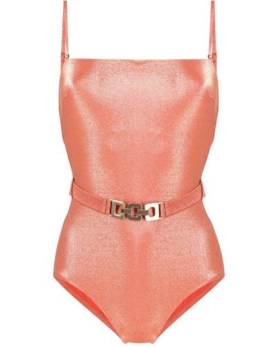 Zimmermann Devi Badeanzug mit metallischem Finish - Pink