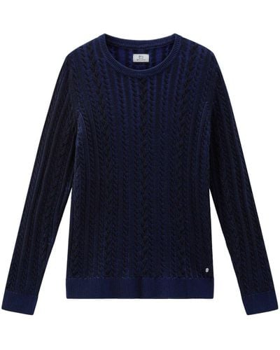 Woolrich Pullover mit Zopfmuster - Blau