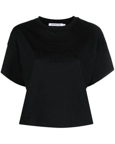 Calvin Klein T-shirt con logo goffrato - Nero