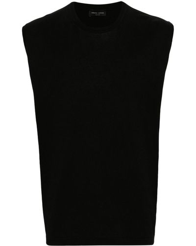 Roberto Collina Crew-neck Cotton Tank Top - Black