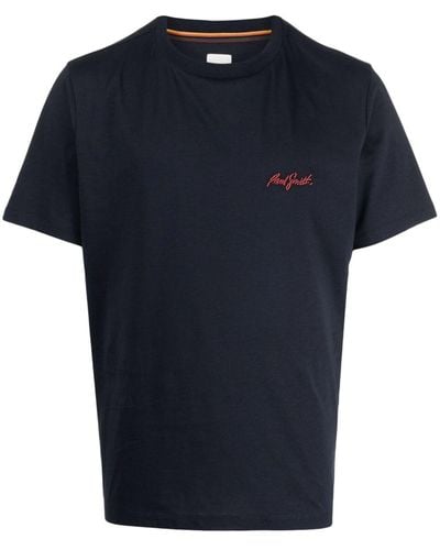 Paul Smith T-Shirt mit Logo-Stickerei - Blau