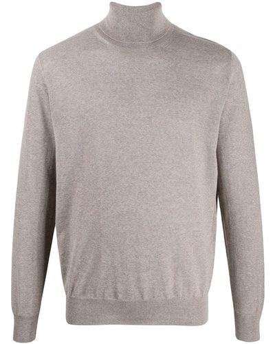 Canali Turtle-neck Fitted Top - Gray