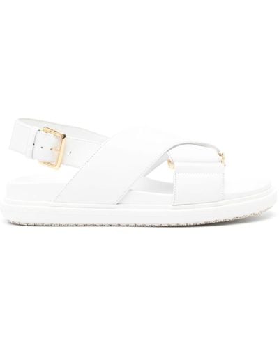 Marni Fussbett Leather Sandals - White