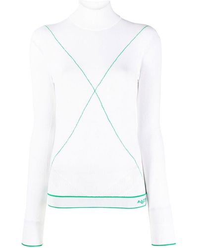 Bottega Veneta Sweat Salon 03 à coutures contrastantes - Blanc