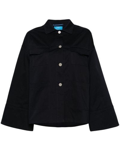 ..,merci Wide-sleeves Twill Shirt Jacket - Black