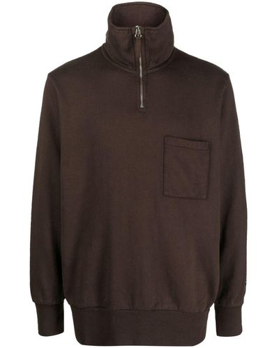 Universal Works Half-zip Cotton Sweatshirt - Brown