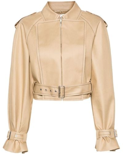 Victoria Beckham Bikerjacke mit Gürtel - Natur