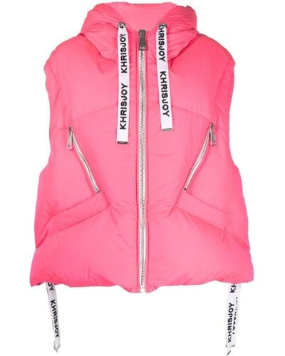 Khrisjoy Puff Iconic Quilted Hooded Gilet - Pink