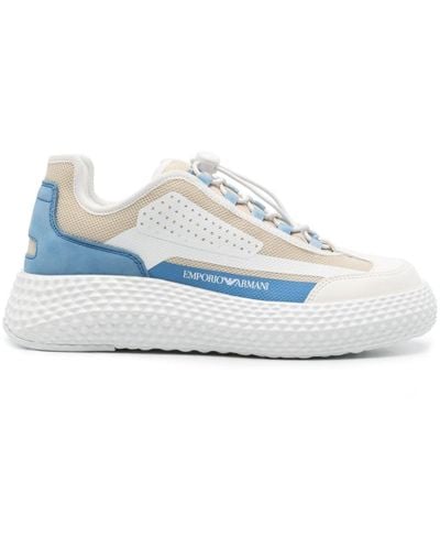 Emporio Armani Panelled Mesh Chunky Sneakers - White