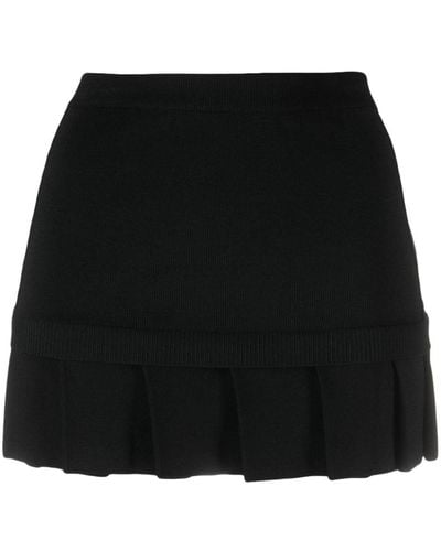 Off-White c/o Virgil Abloh Off- Mini Skirt With Pleated Hem - Black