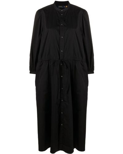 Polo Ralph Lauren Drawstring Long-sleeved Shirt Dress - Black