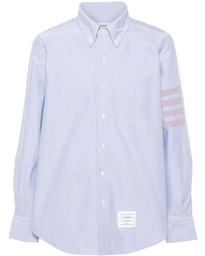 Thom Browne 4-bar Stripe Cotton Shirt - White