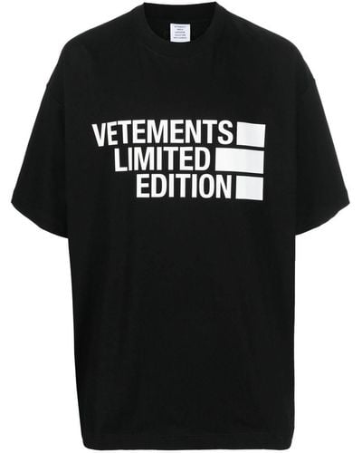 Vetements ロゴ Tシャツ - ブラック