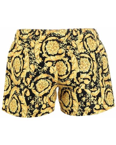 Versace Shorts con motivo barroco - Amarillo