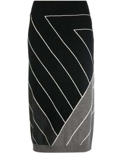 Stella McCartney Knitted Geomertric Pattern Skirt - Black