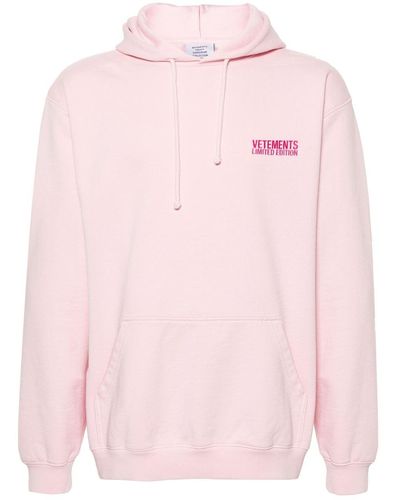 Vetements Logo-embroidered Hoodie - Pink