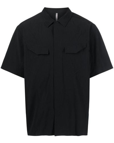 Veilance Pointed-collar Short-sleeve Shirt - Black