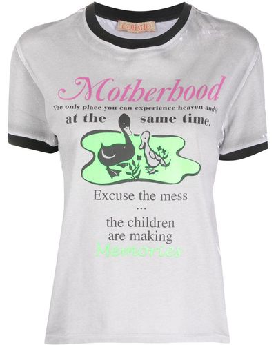 Cormio T-shirt con stampa Motherhood - Grigio
