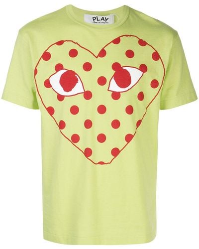COMME DES GARÇONS PLAY Big Polka Dot Heart T-shirt - Green