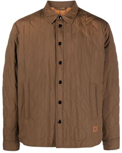 Etro Quilted Button-up Shirt Jacket - Brown