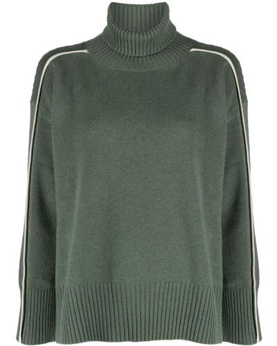 Lorena Antoniazzi Roll-neck Piped-trim Detail Sweater - Green