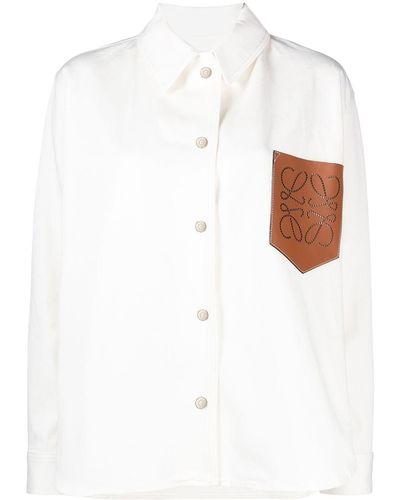 Loewe Logo-patch Shirt Jacket - White