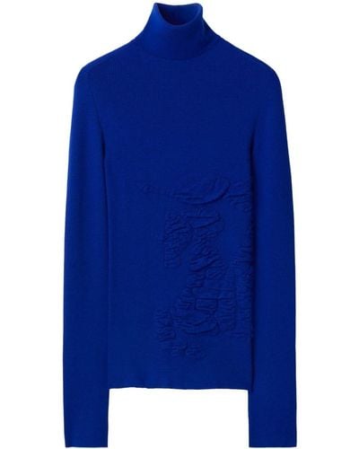 Burberry Equestrian Knight-motif Sweater - Blue