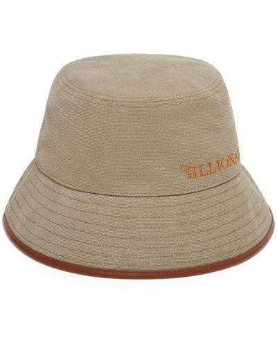 Billionaire Logo-embroidered Canvas Bucket Hat - Natural