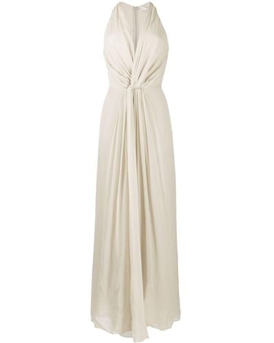 Christopher Esber Knot-detail Silk Long Dress - White