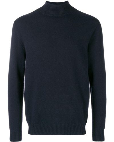 N.Peal Cashmere Jersey ajustado con cuello alto - Azul