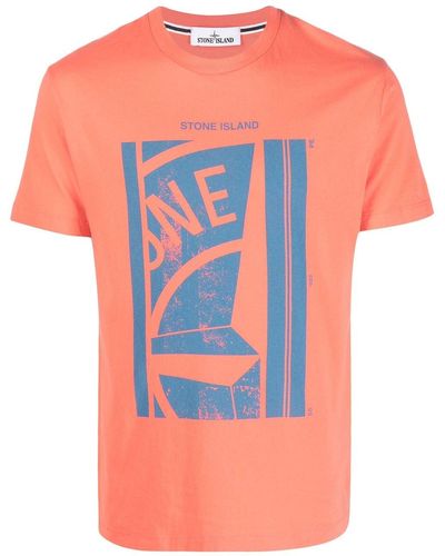 Stone Island グラフィック Tシャツ - オレンジ