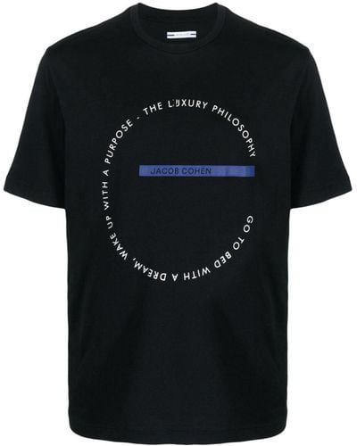 Jacob Cohen T-shirt en coton à logo imprimé - Noir