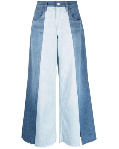 FRAME Split Seam Wide-leg Jeans - Blue
