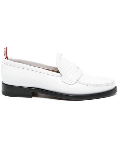 Thom Browne Varsity Leather Penny Loafers - White