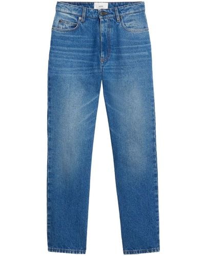 Ami Paris Mid-rise Straight-leg Jeans - Blue