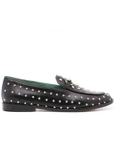 Blue Bird Shoes Studded Leather Loafers - Grey