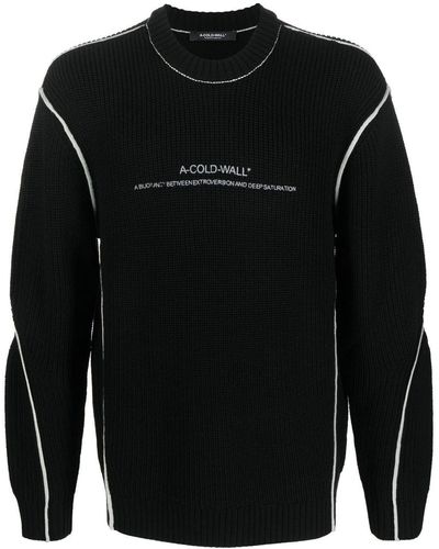 A_COLD_WALL* Dialouge Logo-embroidered Sweater - Black