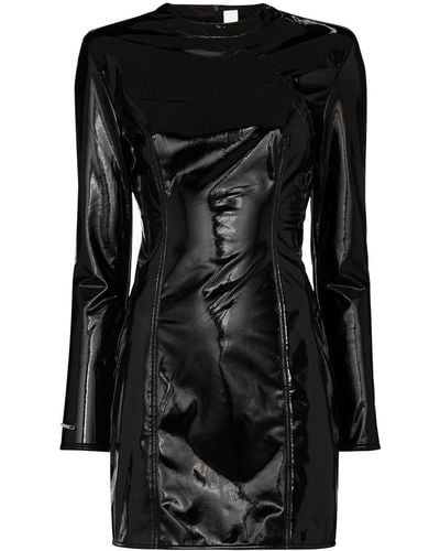 032c Qipao Patent-leather Mini Dress - Black